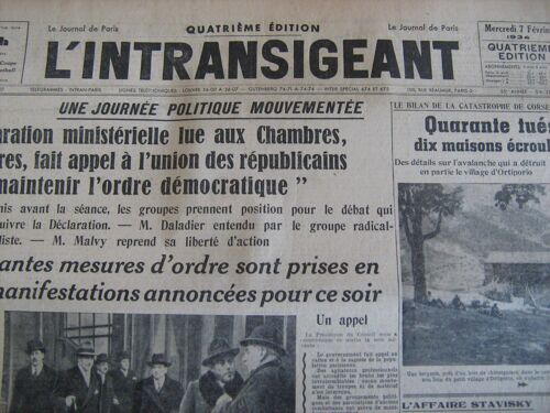 L'intransigeant 7/02/1934