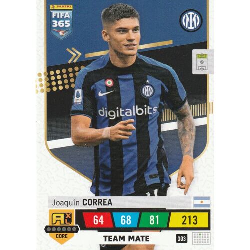 Carte Foot Panini - Adrenalyn Xl Fifa 365 - 2023 - N° 303 - Joaquin Correa - Inter Milan
