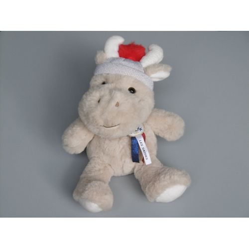 Doudou Elan Peluche Beige Bonnet Pompon Rouge Les Saisies Histoire D Ours