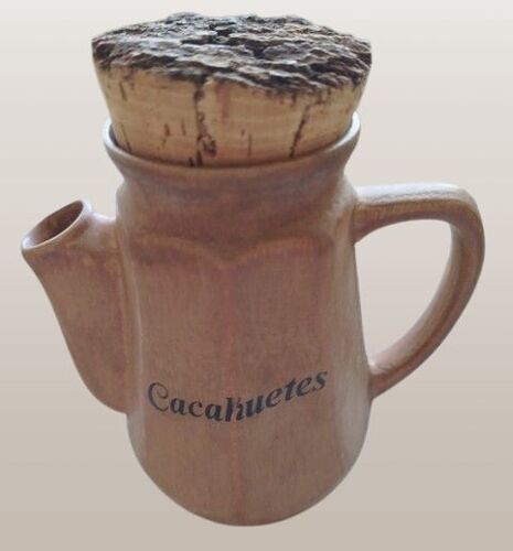 Pot En Grès Forme Cafetière Bouchon En Liège Pour Y Mettre Des Cacahuètes