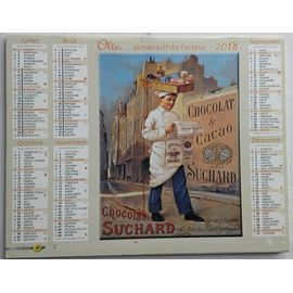 Calendrier Almanach Du Facteur - Oller - Année 2018 - Publicité Suchard & Lefevre-Utile