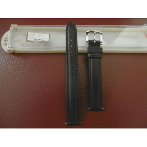 Bracelet De Rechange Pour Montre 12mm Cuir Veau Marron Foncé Boucle Chromé F.B. Leconte 4230303