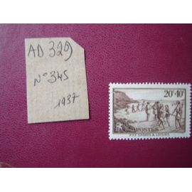 Ad 329 // Timbre France Neuf 1937*N°345"Plaisirs De La Plage/Oeuvres Sociales & Sportives Des Ptt