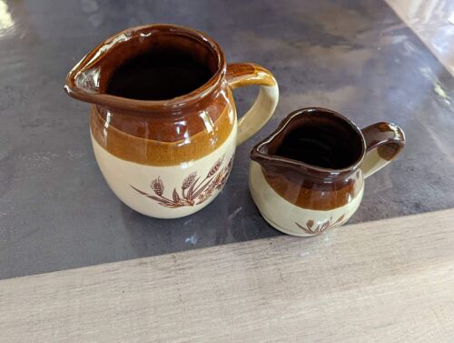 Verseuse + Pot À Lait En Céramique Vintage