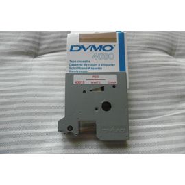 Dymo Ruban Cassette 12mmx7.5m Fond Blanc Écriture Rouge Pour Étiqueteuse Dymo 4000 Code 40015