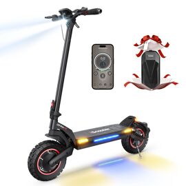 Trottinette Electrique Iscooter Ix7pro 1000w*2 48v17.5ah Autonomie 80km Pneus 10 Pouces 150 Kg Avec Écran Lcd Et Sac