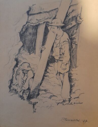 Dessin Le Boysage 1977 De Stonereuski 21 X 29,7 Cm La Mine