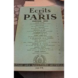 Ecrits De Paris Janvier 1951