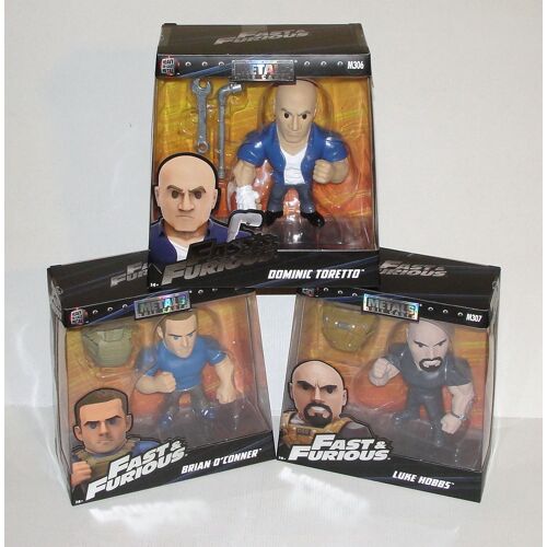 Fast And The Furious Lot 3 Figurine Metal Die Cast Jada Toys Dom Toretto M306 Luke Obbs M307 Brian O Conner M308 Fast & Furious