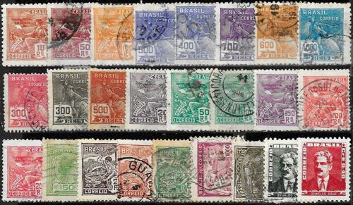 Brésil, Déstockage, Joli Lot 25 Beaux Timbres Oblitérés, Anciens, Tous Différents. Annonce Contractuelle, Les Timbres Que Vous Recevrez Sont Ceux De La Photo !