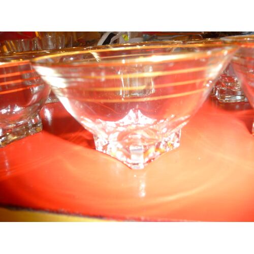6 Coupes Dessert Lisere Or Anciens