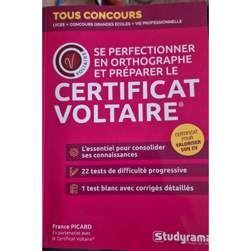 Certificat Voltaire - Tous Concours