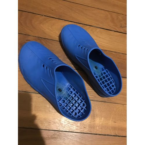 Sabots De Bloc Opératoire Pt 39-40 En Caoutchouc Bleu Autoclavables Saniway