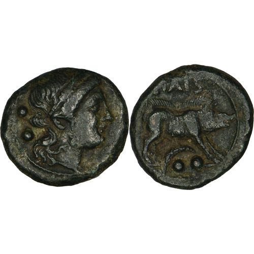 Grece Antique - Paestum / Poseidonia - Sextans - Cérès - Sanglier Bondissant - 218 Bc - 3.13 G. - Crawford 10/2 - 25-014