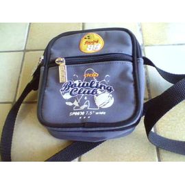 Pochette Toilée Ddp ¿ 3 Poches, Porte Clé - Bowling Club 33 ¿ 17x14cm Env. -  Grise & Noire ,Semi Rigide 