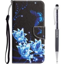 Coque Pour Xiaomi Redmi Note 8, Tui Portefeuille En Cuir Pour Xiaomi Redmi Note 8, Housse De Protection Etui Rabat Premium En Cuir Pu [Pochette De Portefeuille] [Magntique] (Fleur 1)