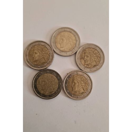 Lot De 5 Pièces De 2 Euros Italiennes 2002