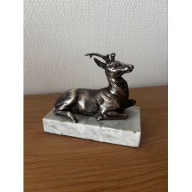 Vintage serre livres cerf marbre et métal