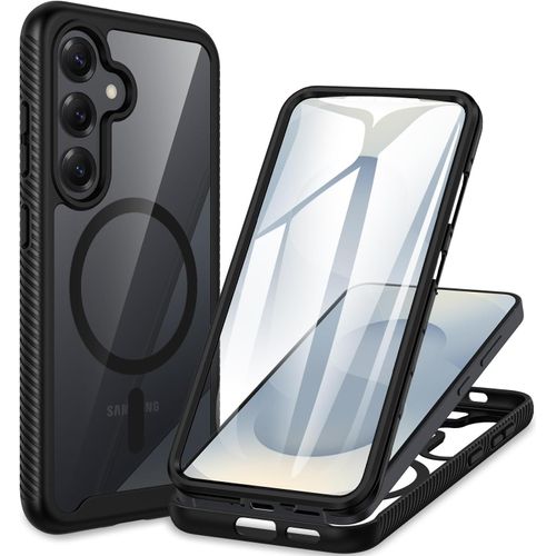 Magnétique Coque Samsung S25 Plus / S24 Plus, Antichoc Housse Avec Protection D'écran, 360° Téléphone Etui Double Face Case Portable Intégrale Coque Pour Samsung Galaxy S25+ / S24+ 5g -Noir