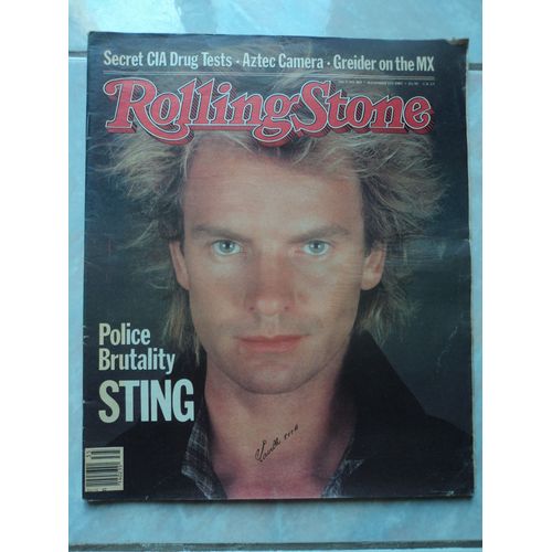 Sting Rolling Stone Magazine Police Brutality No 403 Septembre 1 1983 Ed Usa