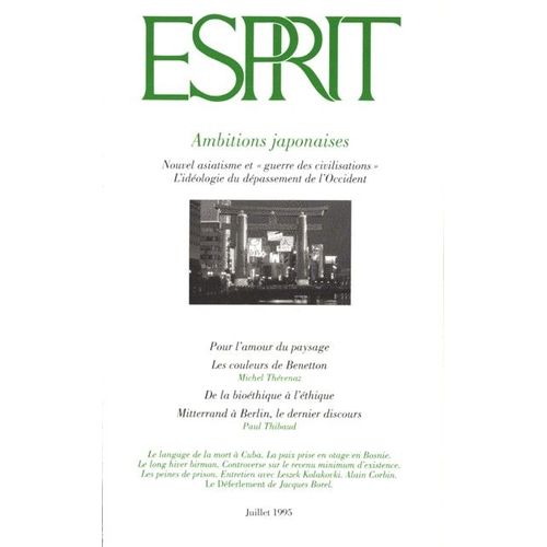 Revue De 1995 "Esprit : Ambitions Japonaises"