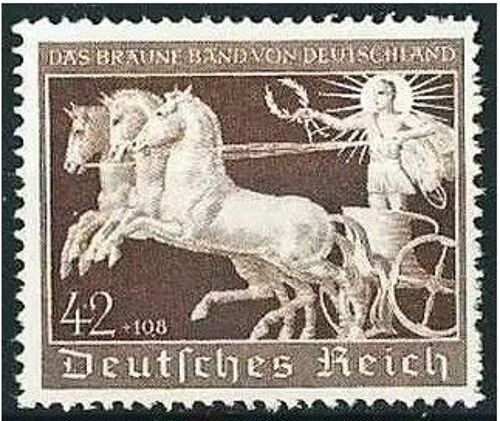 Allemagne, 3eme Reich 1940, Tres Beau Timbre Neuf** Luxe Yvert 670, 7eme Course Hippique Du Ruban Brun, Cote 100 Euros.