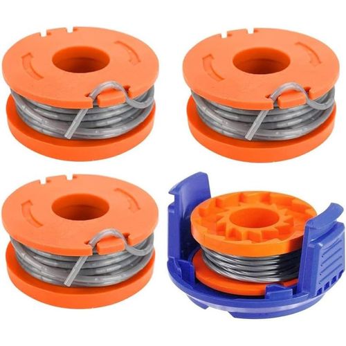 Bobine de Fil pour WG150, WG151 débroussailleuse Mac Allister MGTP18Li - 1,65 mm,3 m - 4 bobines + 1 Couvercle