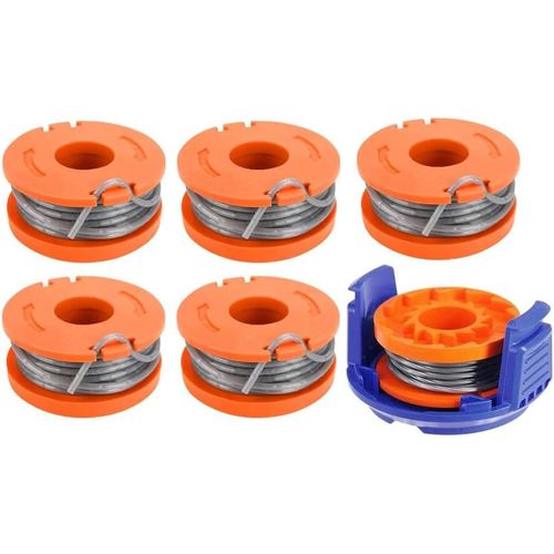 6Pcs Bobines de fil pour Coupe-Bordure Mac Allister MGTP18Li WG150, WG151 - Avec 1 Couvercle