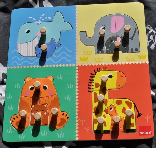 Puzzle Bois encastrements Animaux / Goula / Préhension Doigts Par Boutons