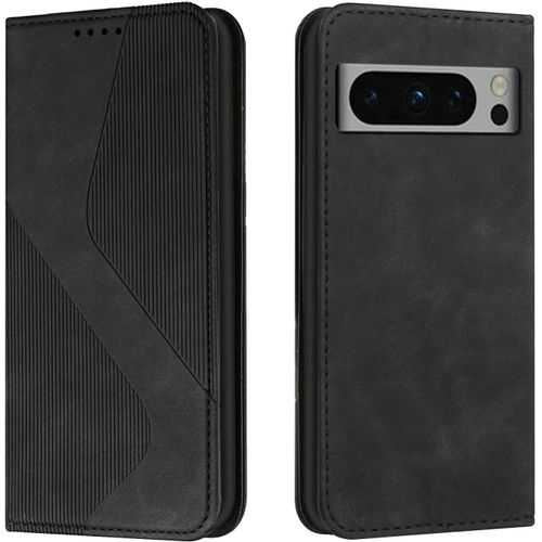 Coque pour Google Pixel 8 Pro, Housse en Cuir Google Pixel 8 Pro, Cuir Portefeuille Housse avec Magnetique Flip etui a Rabat Case Etui Google Pixel 8 Pro (Noir)