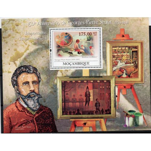 Mozambique Timbre Le Peintre Georges Seurat