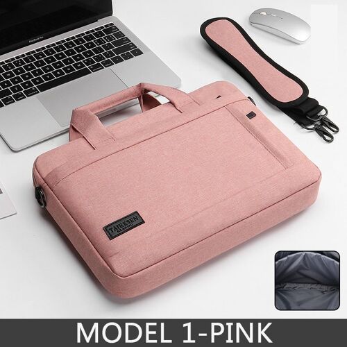 Sacoche de protection à bandoulière pour ordinateur portable, sacoche de transport pour Macbook Air pro 17 pouces ASUS Lenovo Dell Huawei - For 15 15.6 - Modèle 1-rose