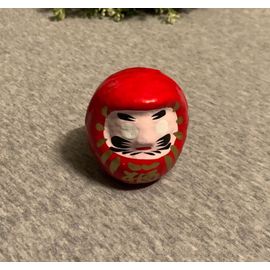 Daruma Traditionnel Japonais Rouge - Moyen - Chance