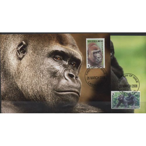 Nigeria Cartes Postales Les Gorilles 2008