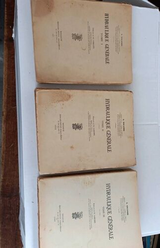 Escande. Hydraulique Générale Tome 1,  Tome 2,  Tome 3. Préface De M. Camichel. Édition Édouard Privat 1941 Et 1943.