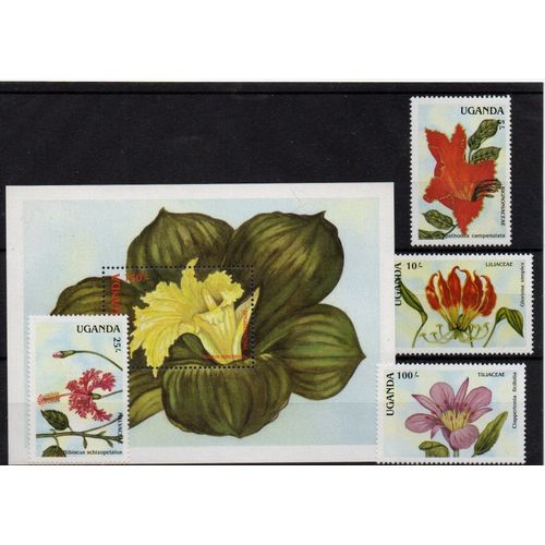 Ouganda Timbres Fleurs
