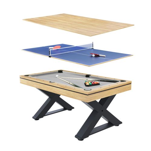 Texas - Table multi-jeux 3 en 1 en bois ping-pong et billard
