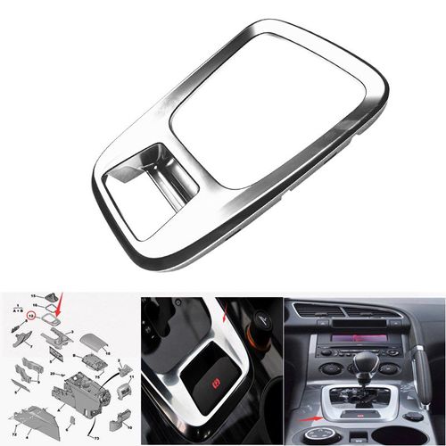 Autocollant De Garniture De Couvercle De Boîte De Changement De Vitesse Pour Peugeot 3008, Cadre De Décoration, Accessoires Intérieurs Chromés