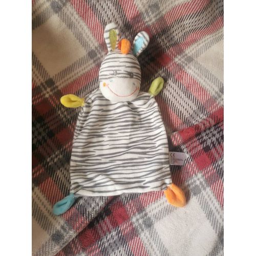 doudou plat zébre noeuds couleurs nicotoy