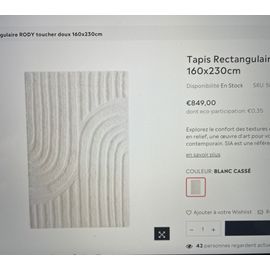 160x230-Tapis Rectangulaire Rody Toucher-Blanc Casse-5rody160rblc
