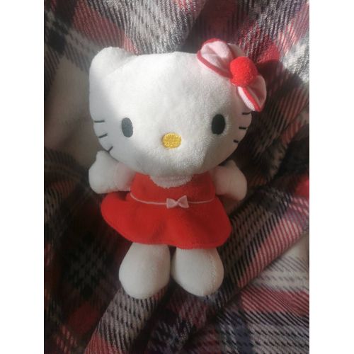Peluche Doudou Hello Kitty Rose Rouge Noeud Robe Sanrio 2010