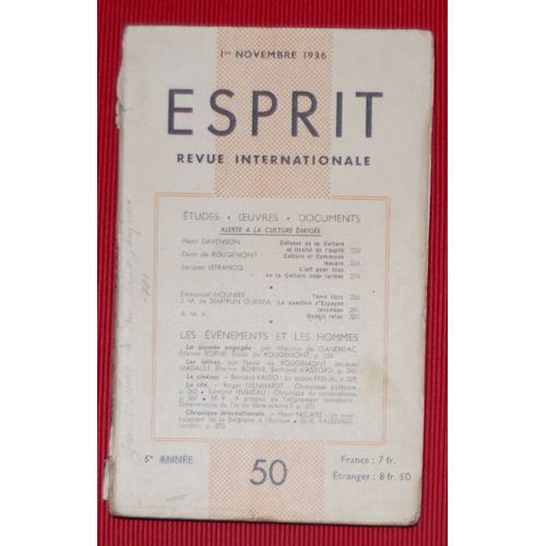 Esprit - N°50 - 1er Novembre 1936