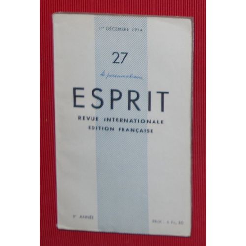 Esprit - N°27 - 1er Décembre 1934