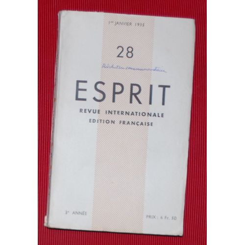 Esprit - N°28 - 1er Janvier 1935