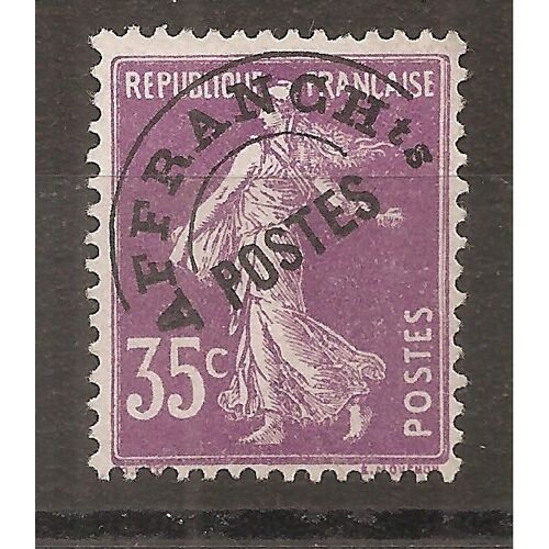 Préo 62 (1922) Préoblitéré Type Semeuse Fond Plein 35c Violet Usagé (Cote 15e) (9179)