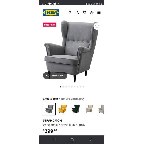 Ikea Strandmon Fauteuil À Oreilles