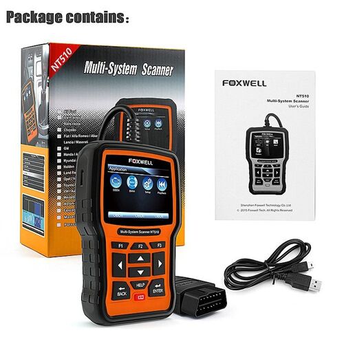 Foxwell Nt510 Système Complet Abs Sas Srs Airbag Décodeur De Testeur De Voiture