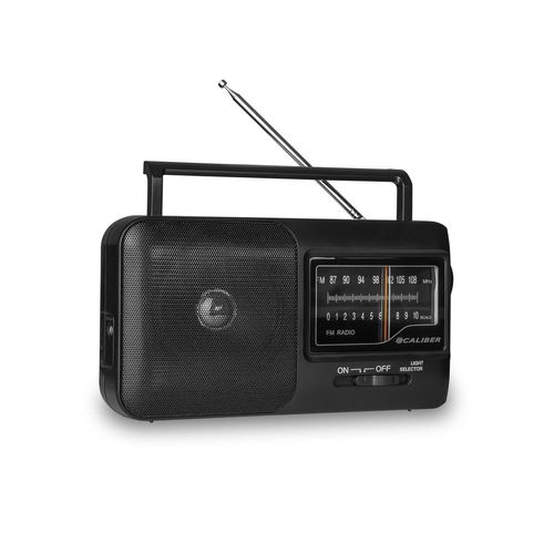 Caliber Mini Radio Portable - Radio FM/AM - Radio Vintage Retro - Poste Radio Portable avec Prise Casque - Piles - Argent