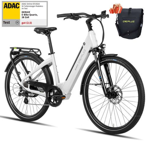 Velo Electrique Deruiz Quartz 28 Pouces Ebike Autonomie 161km - 250w - 25km/H - Batterie 48v644wh - Shimano 8 Vitesses