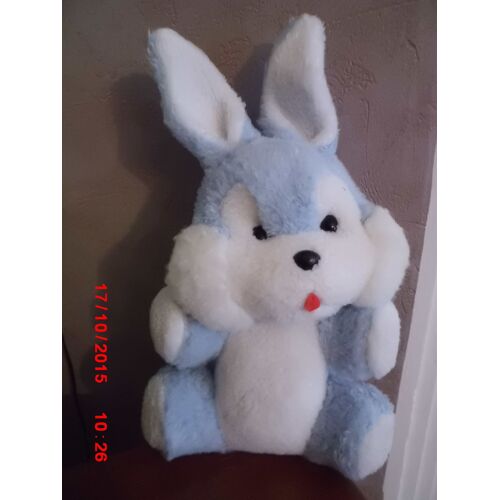 Lapin Vintage Bleu Et Blanc